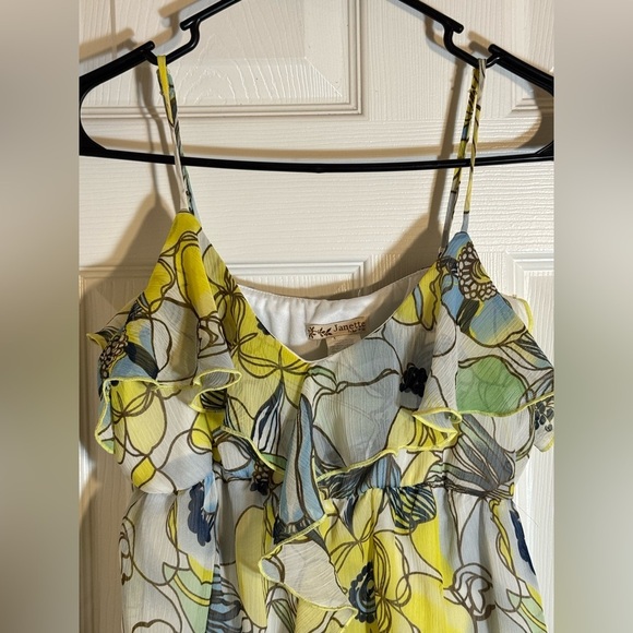 VINTAGE Y2K BABY DOLL FLORAL SHEER RUFFLE TANK TOP - Picture 3 of 7